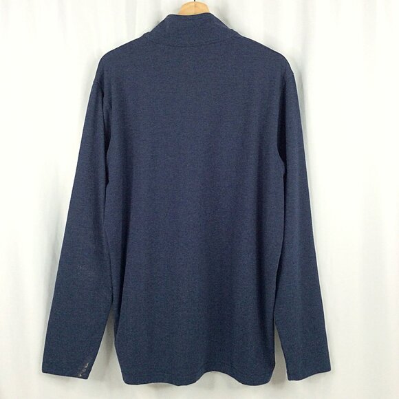 Huntworth 1/4 Zip Pullover Men Size XL Navy Blue Cotton Blend Base Layer Hunting - Picture 2 of 7